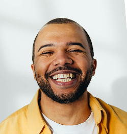 Smiling person in the neighborhood